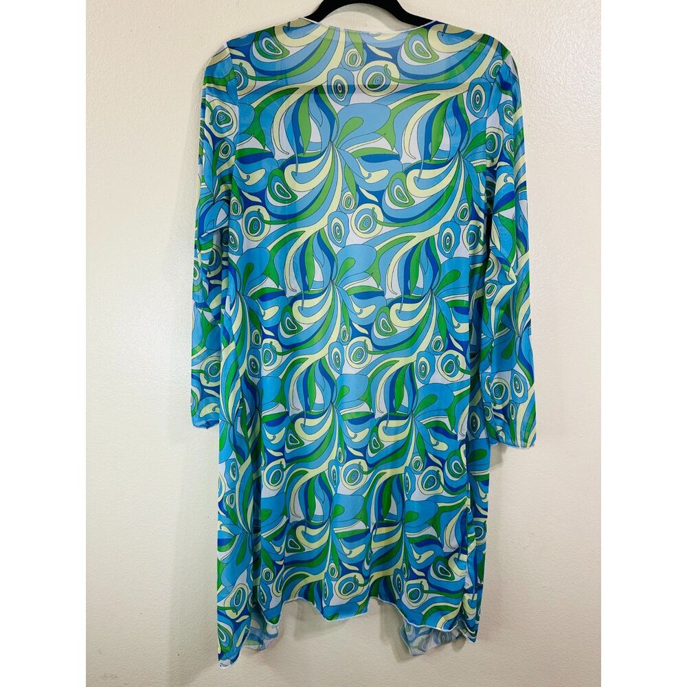 BOHO Women's Mod Paisley Stretchy Beach Cover Up Open Front One Size Fits Most - Picture 2 of 2